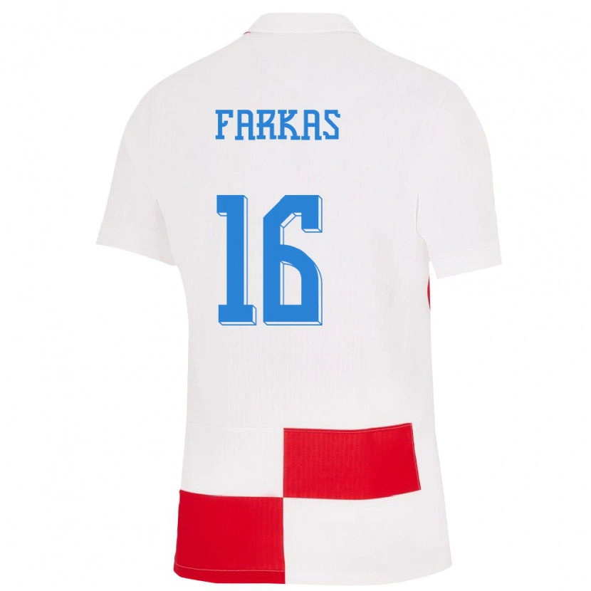 Danxen Herren Kroatien Niko Farkas #16 Weiß Rot Heimtrikot Trikot 24-26 T-Shirt