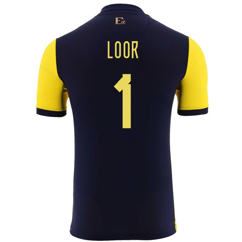 Danxen Herren Ecuador Cristhian Loor #1 Gelb Heimtrikot Trikot 24-26 T-Shirt
