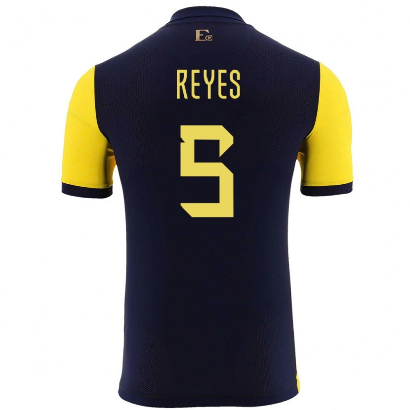 Danxen Herren Ecuador Jairo Reyes #5 Gelb Heimtrikot Trikot 24-26 T-Shirt