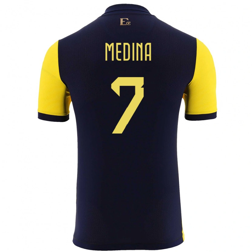 Danxen Herren Ecuador Yaimar Medina #7 Gelb Heimtrikot Trikot 24-26 T-Shirt