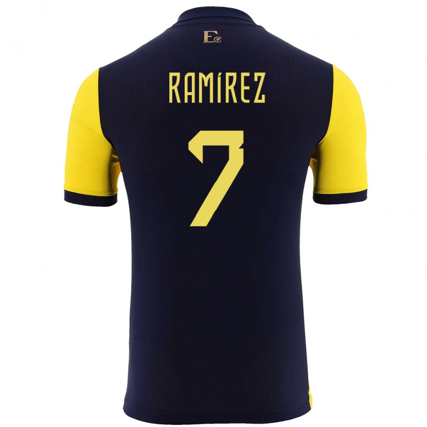 Danxen Herren Ecuador Jalmar Ramírez #7 Gelb Heimtrikot Trikot 24-26 T-Shirt