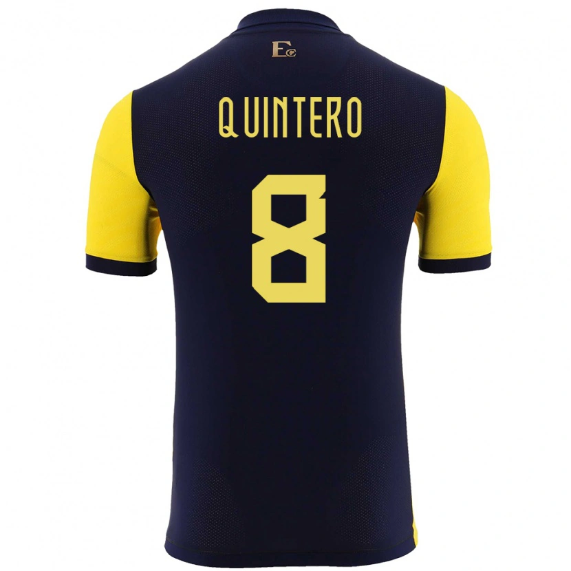 Danxen Herren Ecuador Hólger Quintero #8 Gelb Heimtrikot Trikot 24-26 T-Shirt