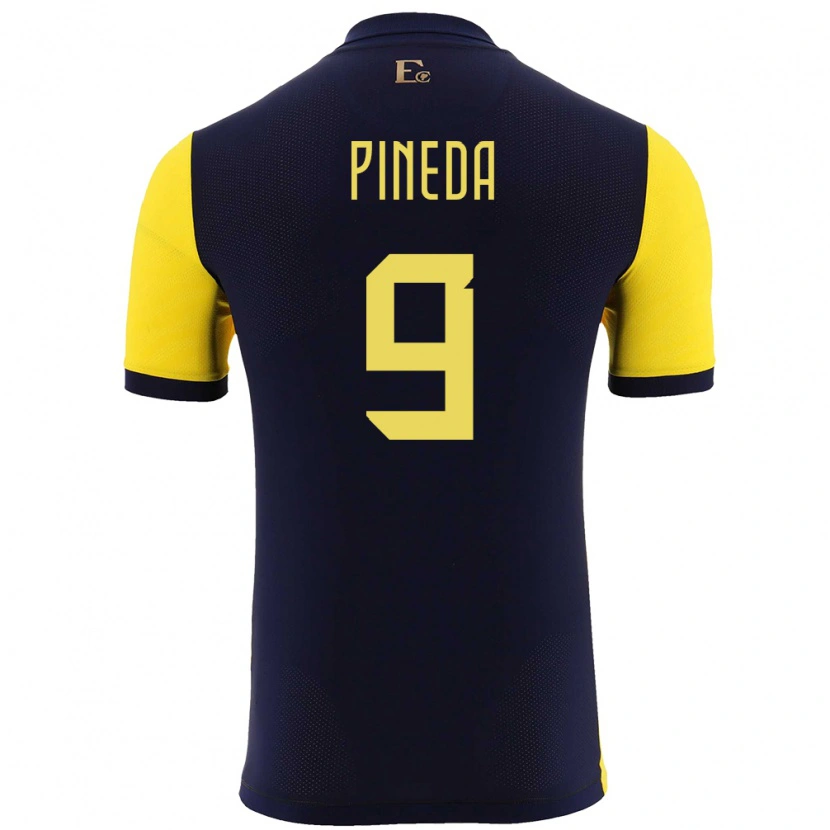Danxen Herren Ecuador Kevin Pineda #9 Gelb Heimtrikot Trikot 24-26 T-Shirt