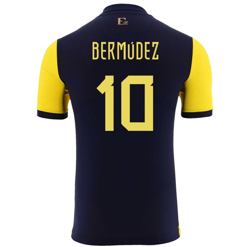 Danxen Herren Ecuador Michael Bermúdez #10 Gelb Heimtrikot Trikot 24-26 T-Shirt