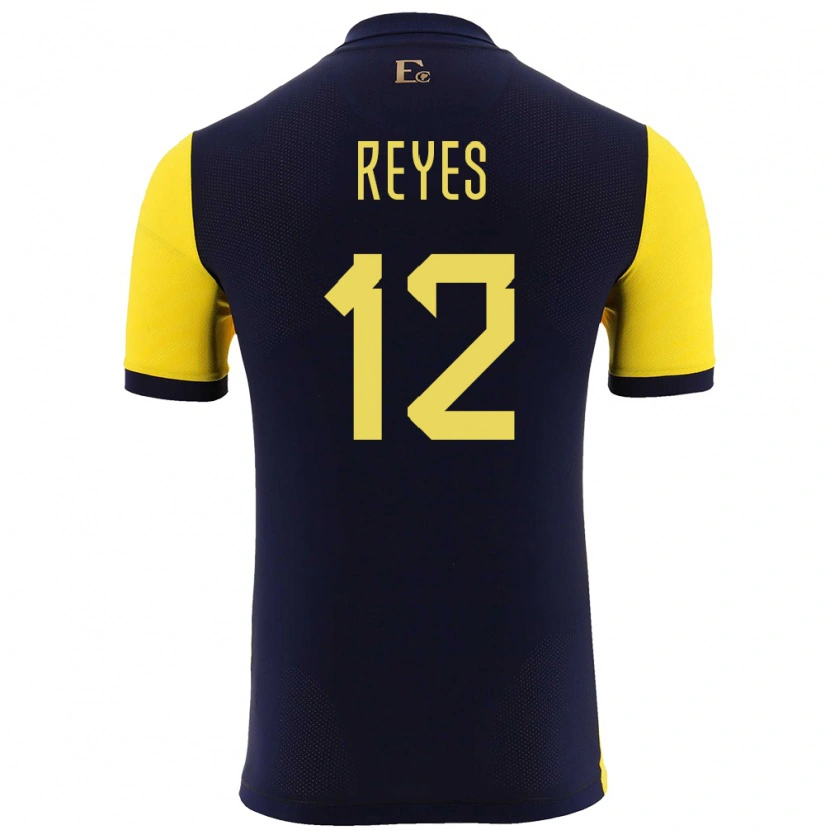 Danxen Herren Ecuador Jhafets Reyes #12 Gelb Heimtrikot Trikot 24-26 T-Shirt