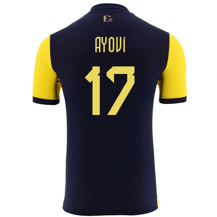 Danxen Herren Ecuador Junior Ayoví #17 Gelb Heimtrikot Trikot 24-26 T-Shirt