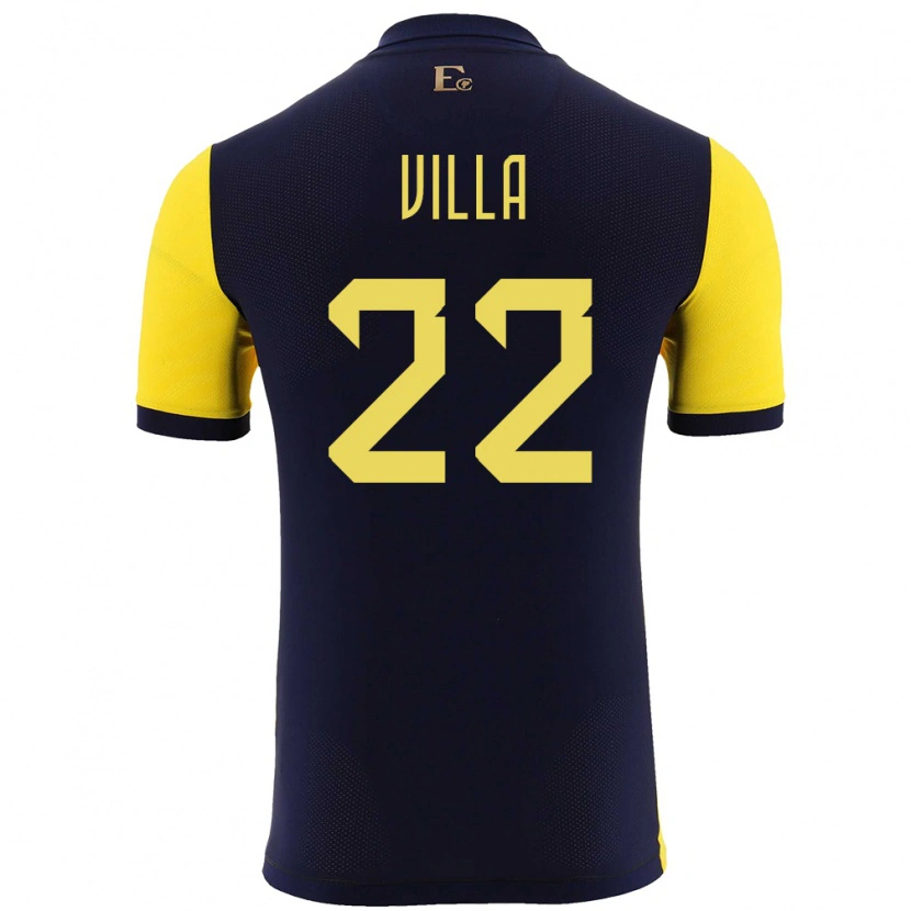 Danxen Herren Ecuador Alexis Villa #22 Gelb Heimtrikot Trikot 24-26 T-Shirt