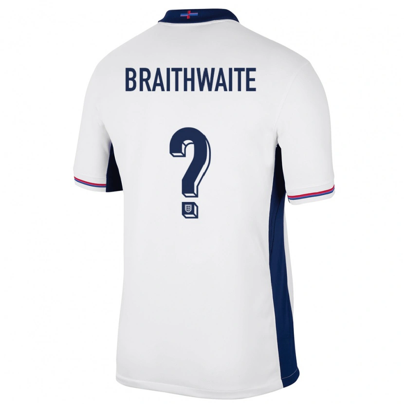 Danxen Herren England Kaden Braithwaite #0 Weiß Heimtrikot Trikot 24-26 T-Shirt