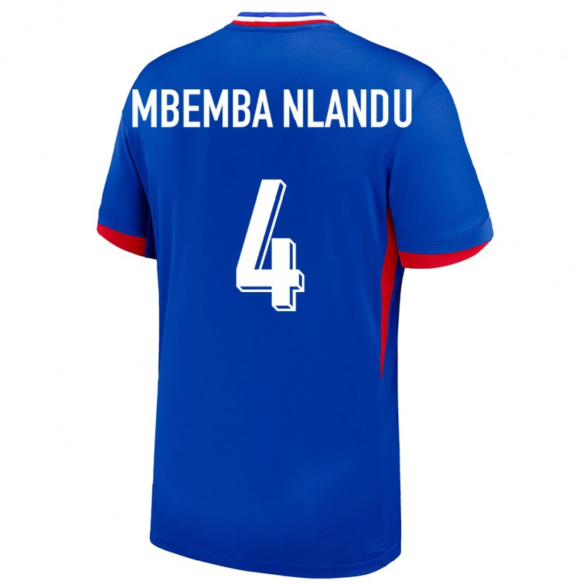 Danxen Herren Frankreich Emmanuel Mbemba Nlandu #4 Blau Heimtrikot Trikot 24-26 T-Shirt