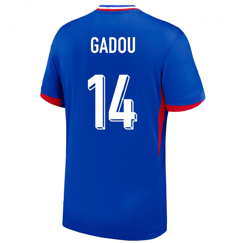 Danxen Herren Frankreich Joane Gadou #14 Blau Heimtrikot Trikot 24-26 T-Shirt