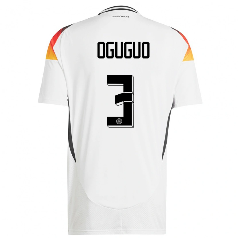 Danxen Herren Deutschland Elijah Oguguo #3 Weiß Heimtrikot Trikot 24-26 T-Shirt