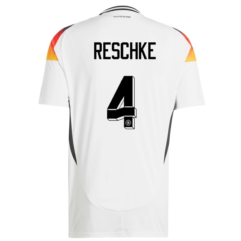Danxen Herren Deutschland Gianluca Reschke #4 Weiß Heimtrikot Trikot 24-26 T-Shirt