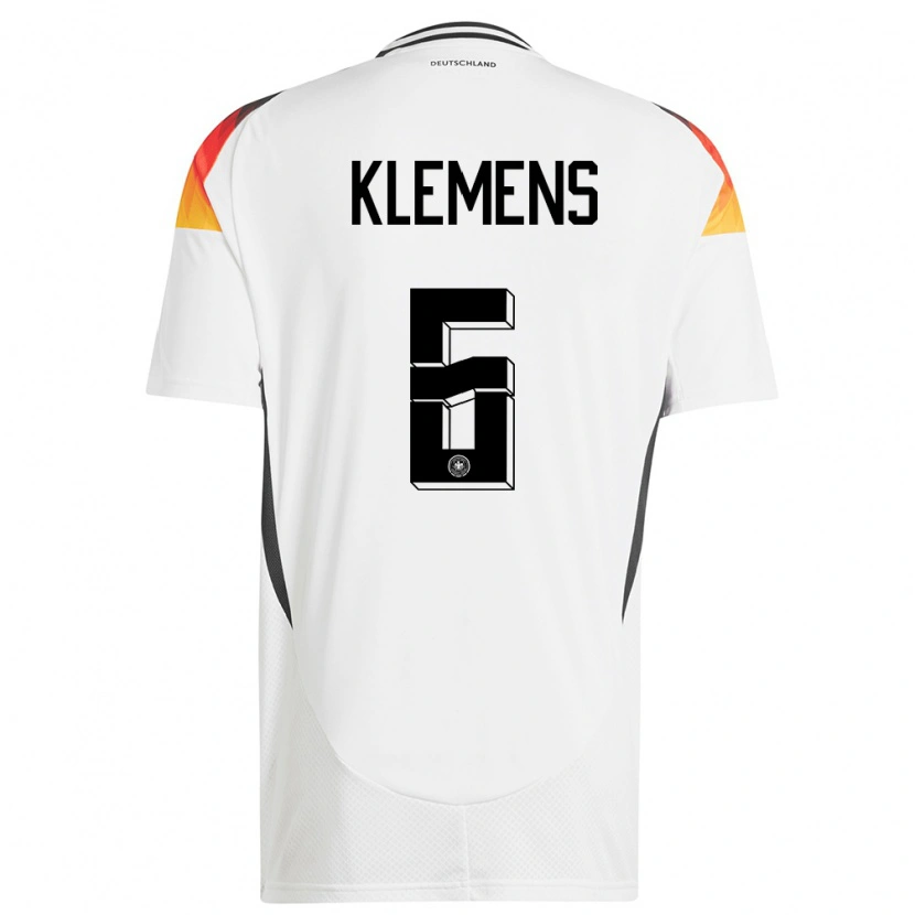 Danxen Herren Deutschland Pascal Klemens #6 Weiß Heimtrikot Trikot 24-26 T-Shirt