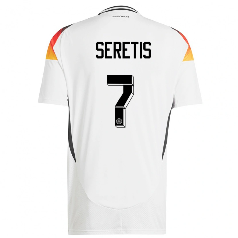 Danxen Herren Deutschland Isaiah Seretis #7 Weiß Heimtrikot Trikot 24-26 T-Shirt