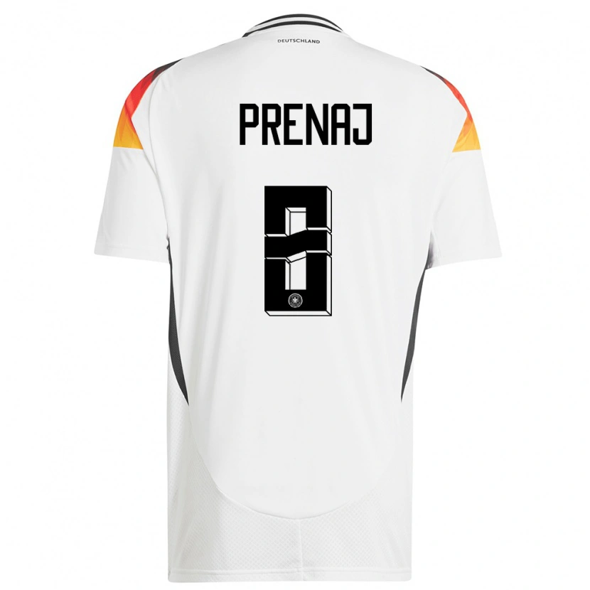 Danxen Herren Deutschland Christian Prenaj #8 Weiß Heimtrikot Trikot 24-26 T-Shirt