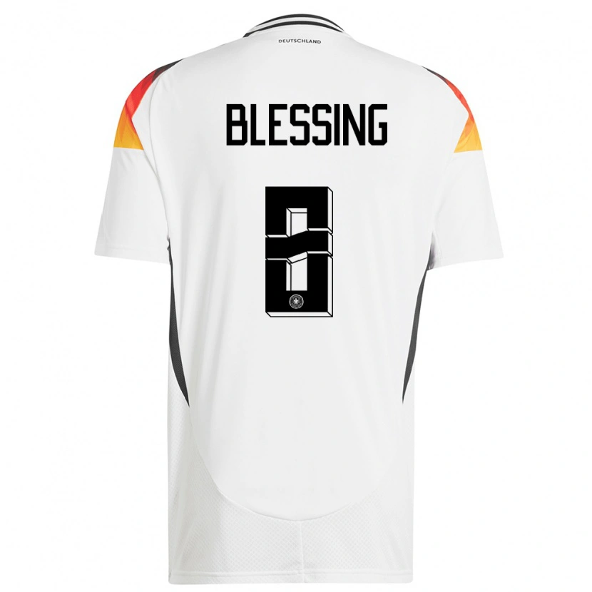 Danxen Herren Deutschland Èlisée Blessing #8 Weiß Heimtrikot Trikot 24-26 T-Shirt