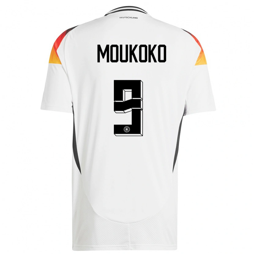 Danxen Herren Deutschland Youssoufa Moukoko #9 Weiß Heimtrikot Trikot 24-26 T-Shirt
