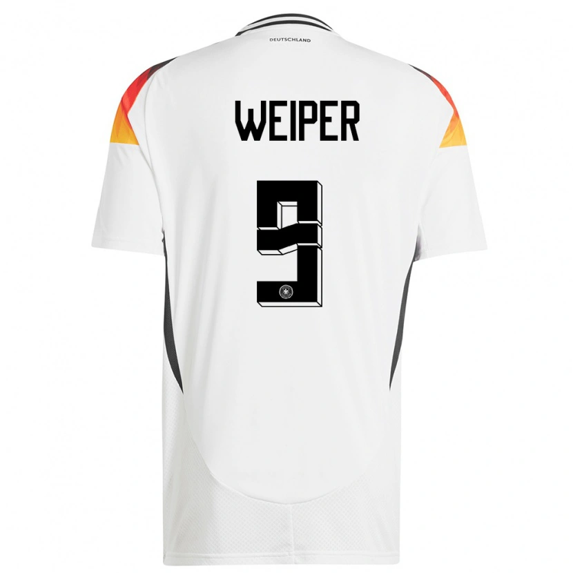 Danxen Herren Deutschland Nelson Weiper #9 Weiß Heimtrikot Trikot 24-26 T-Shirt