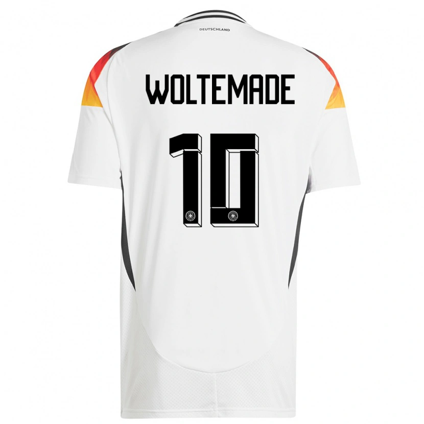 Danxen Herren Deutschland Nick Woltemade #10 Weiß Heimtrikot Trikot 24-26 T-Shirt