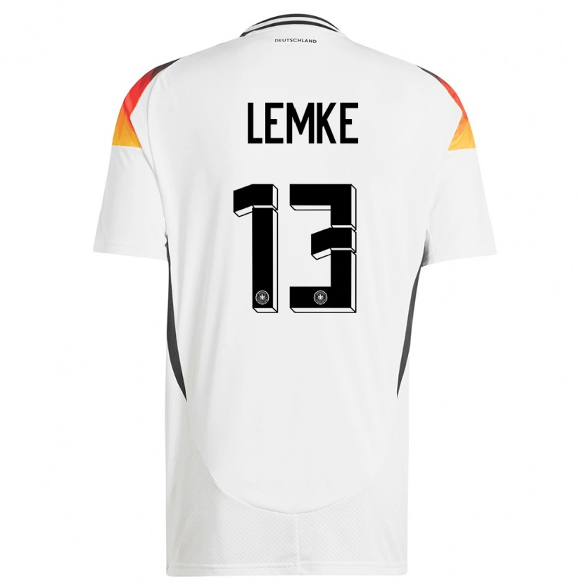 Danxen Herren Deutschland Louis Lemke #13 Weiß Heimtrikot Trikot 24-26 T-Shirt