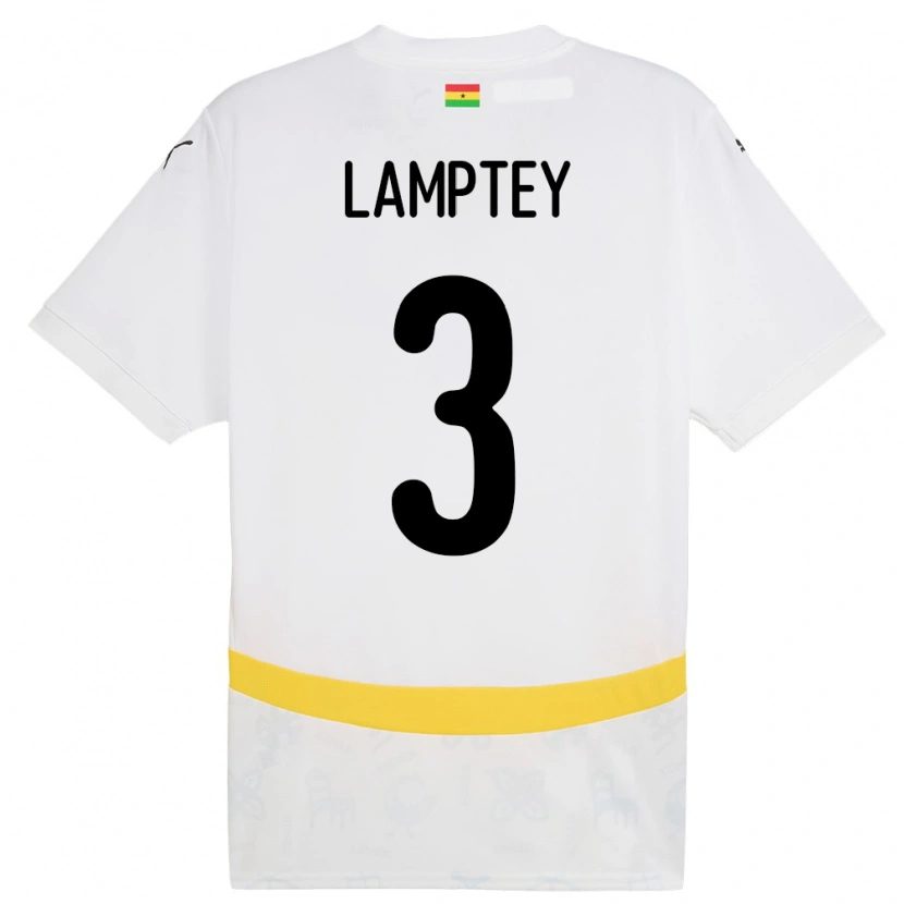 Danxen Herren Ghana Tariq Lamptey #3 Weiß Heimtrikot Trikot 24-26 T-Shirt