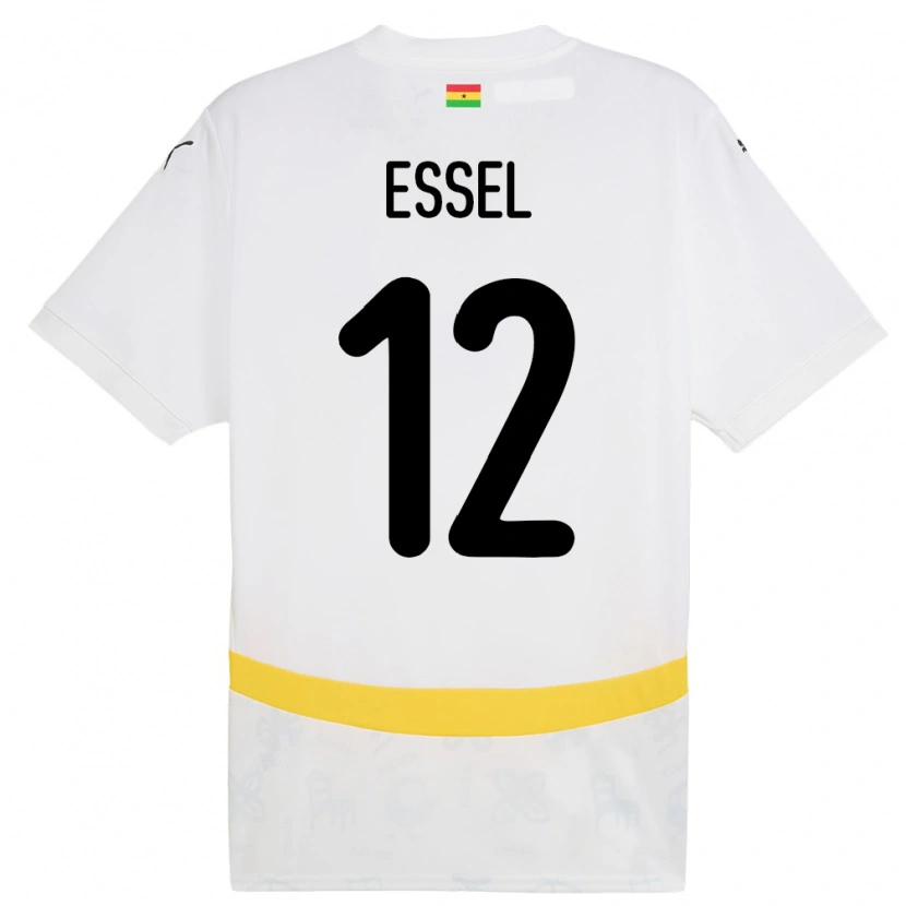 Danxen Herren Ghana Aaron Essel #12 Weiß Heimtrikot Trikot 24-26 T-Shirt