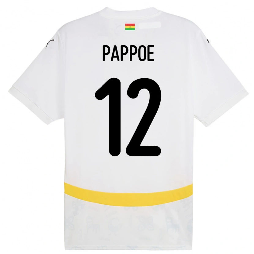Danxen Herren Ghana Isaac Pappoe #12 Weiß Heimtrikot Trikot 24-26 T-Shirt
