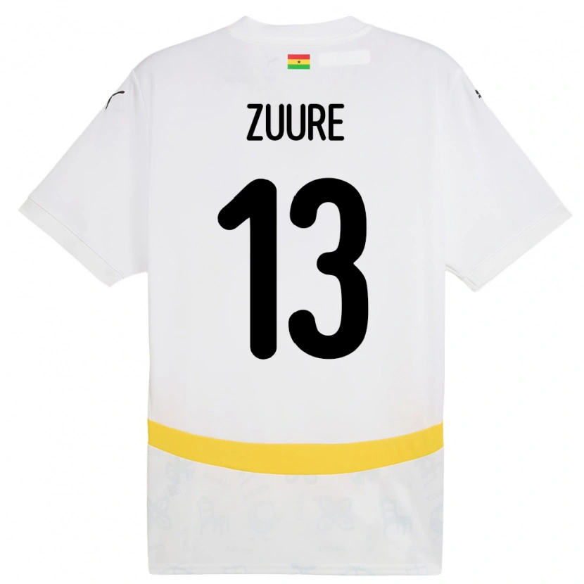 Danxen Herren Ghana Moses Salifu Bawa Zuure #13 Weiß Heimtrikot Trikot 24-26 T-Shirt
