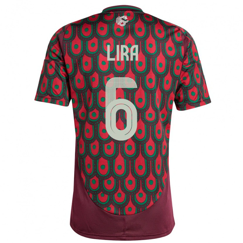Danxen Herren Mexiko Érik Lira #6 Kastanienbraun Heimtrikot Trikot 24-26 T-Shirt