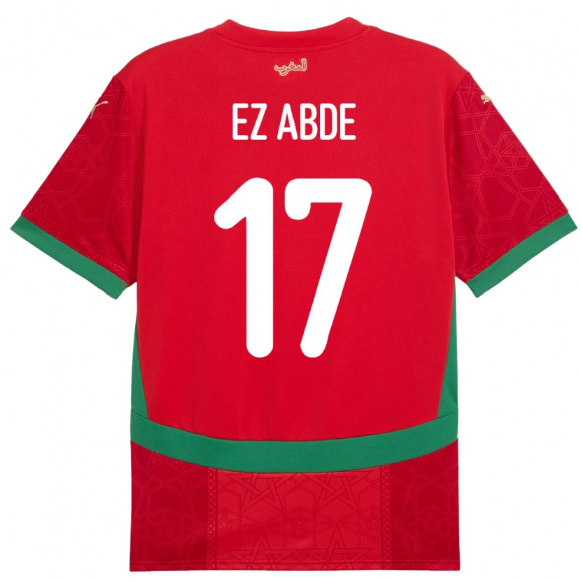 Danxen Herren Marokko Abde Ezzalzouli #17 Rot Heimtrikot Trikot 24-26 T-Shirt