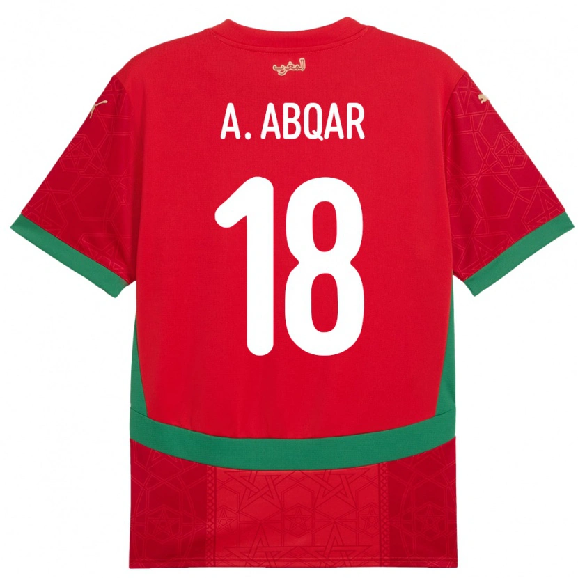 Danxen Herren Marokko Abdel Abqar #18 Rot Heimtrikot Trikot 24-26 T-Shirt