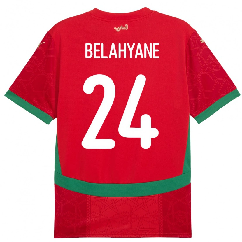 Danxen Herren Marokko Reda Belahyane #24 Rot Heimtrikot Trikot 24-26 T-Shirt