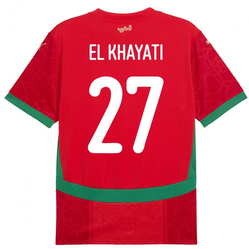 Danxen Herren Marokko Ayoub El Khayati #27 Rot Heimtrikot Trikot 24-26 T-Shirt