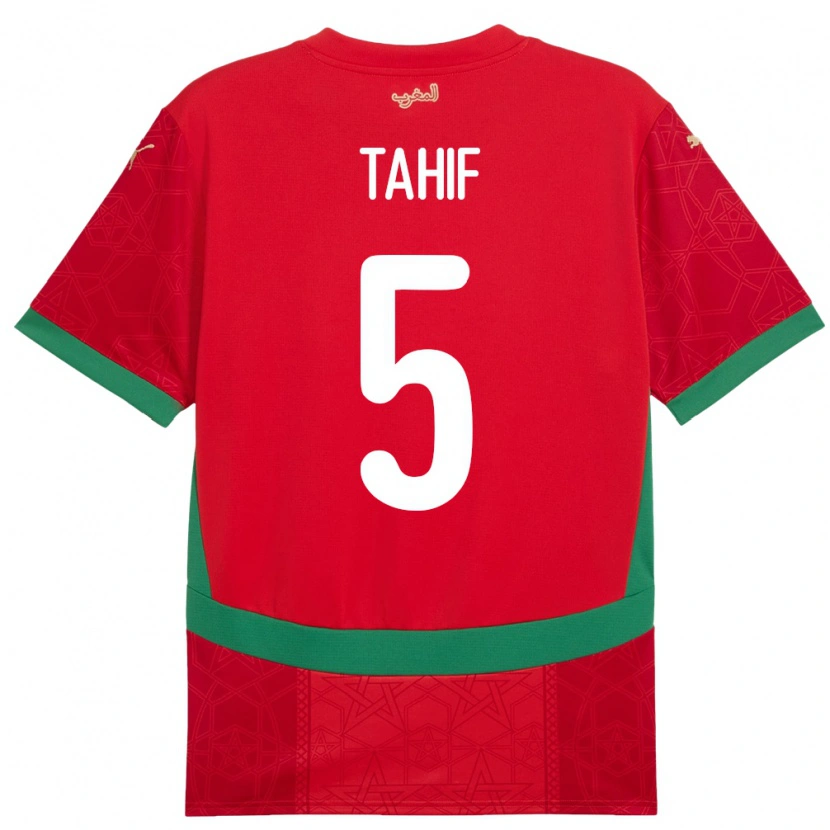 Danxen Herren Marokko Adil Tahif #5 Rot Heimtrikot Trikot 24-26 T-Shirt