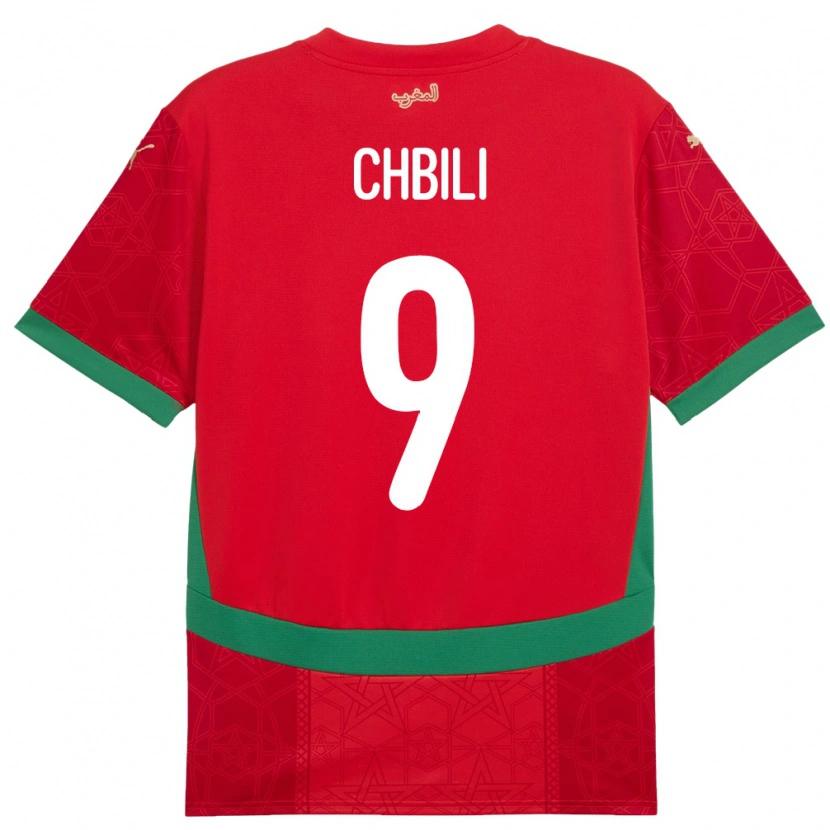 Danxen Herren Marokko Ismail Chbili #9 Rot Heimtrikot Trikot 24-26 T-Shirt