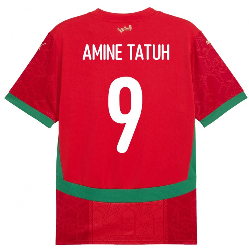 Danxen Herren Marokko Mohammed Amine Tatuh #9 Rot Heimtrikot Trikot 24-26 T-Shirt