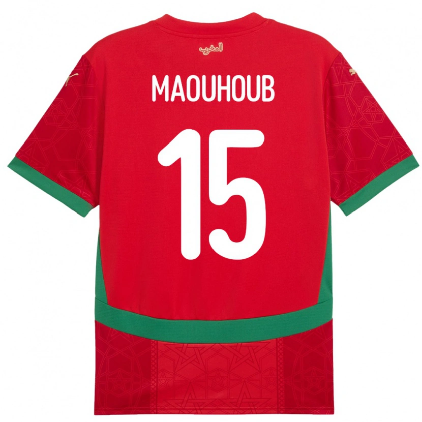 Danxen Herren Marokko El Mehdi Maouhoub #15 Rot Heimtrikot Trikot 24-26 T-Shirt