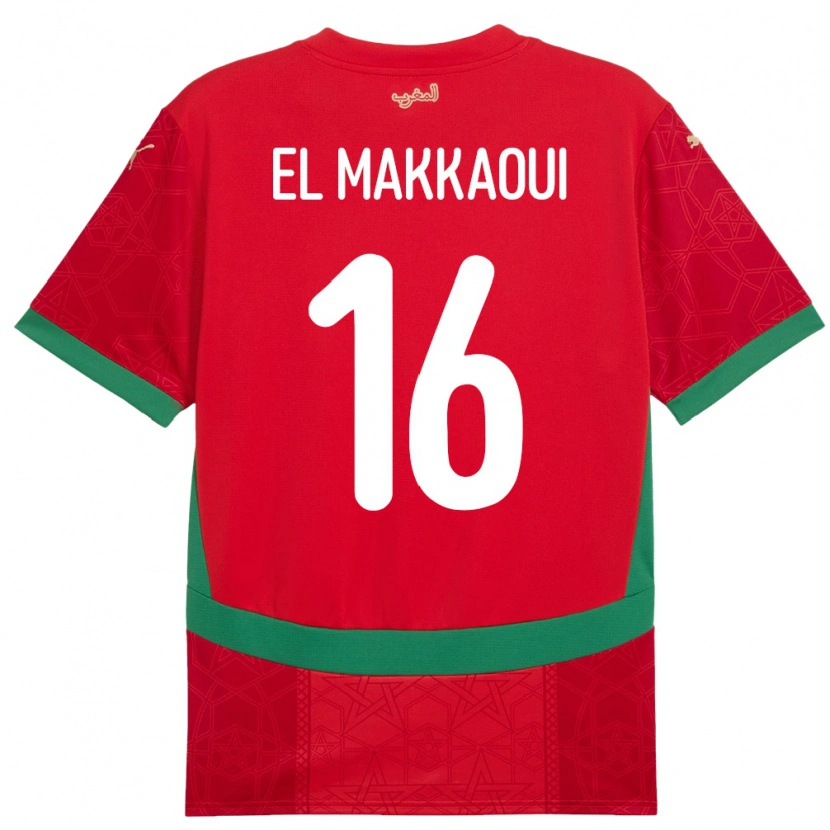 Danxen Herren Marokko Anas El Makkaoui #16 Rot Heimtrikot Trikot 24-26 T-Shirt