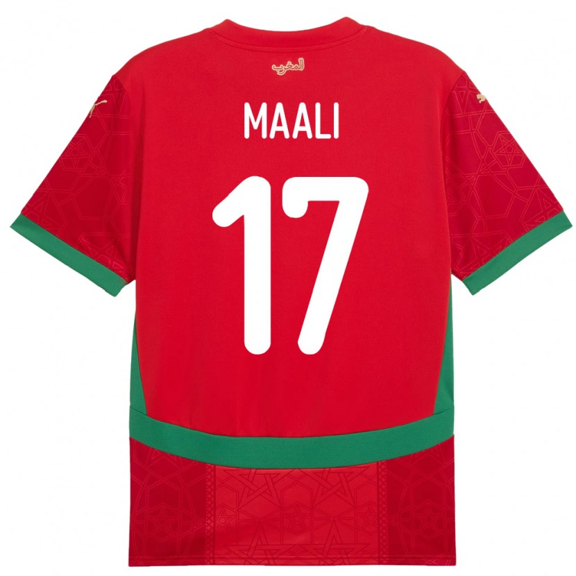 Danxen Herren Marokko Abdelhamid Maali #17 Rot Heimtrikot Trikot 24-26 T-Shirt