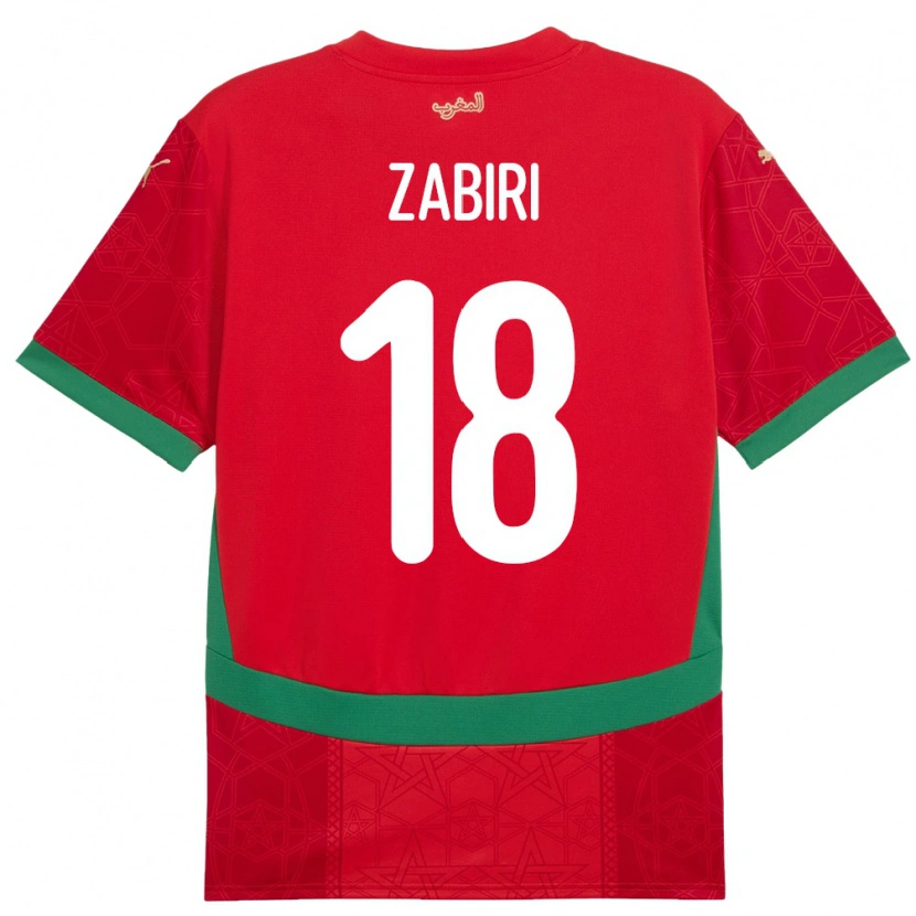Danxen Herren Marokko Yassir Zabiri #18 Rot Heimtrikot Trikot 24-26 T-Shirt