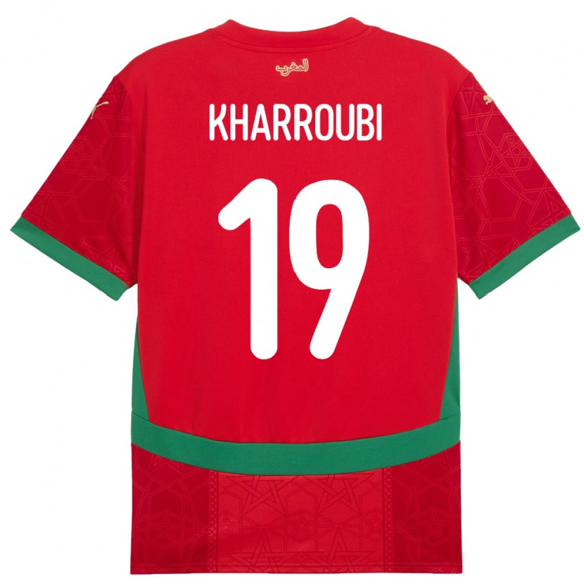 Danxen Herren Marokko Amine Kharroubi #19 Rot Heimtrikot Trikot 24-26 T-Shirt