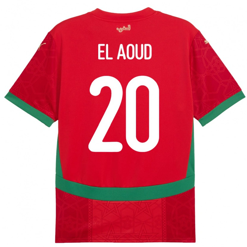 Danxen Herren Marokko Ismail El Aoud #20 Rot Heimtrikot Trikot 24-26 T-Shirt