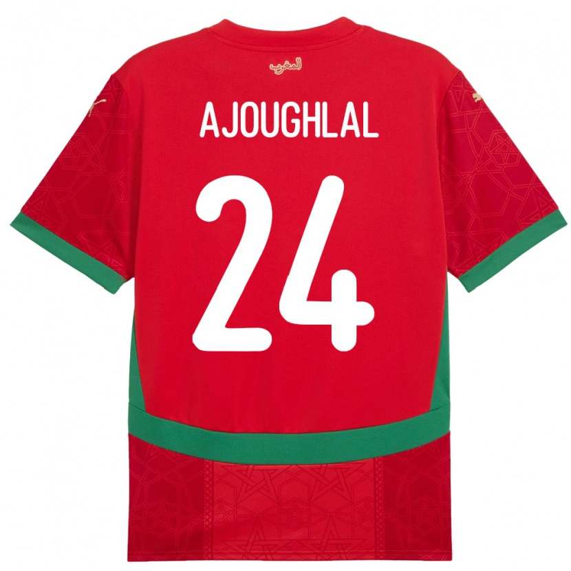 Danxen Herren Marokko Zakaria Ajoughlal #24 Rot Heimtrikot Trikot 24-26 T-Shirt
