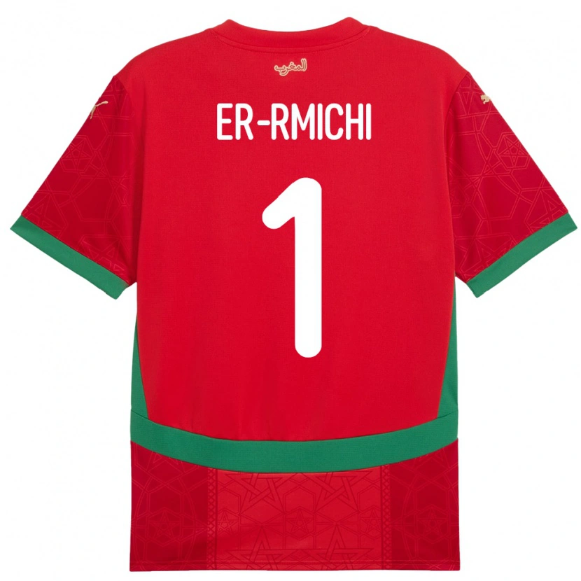 Danxen Herren Marokko Khadija Er Rmichi #1 Rot Heimtrikot Trikot 24-26 T-Shirt