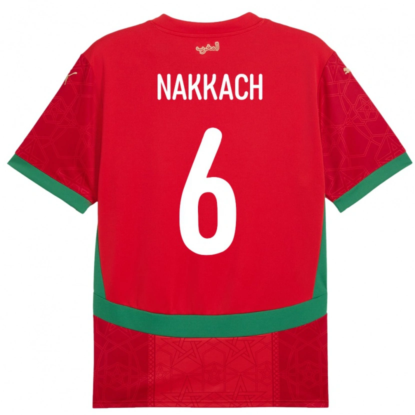 Danxen Herren Marokko Elodie Nakkach #6 Rot Heimtrikot Trikot 24-26 T-Shirt