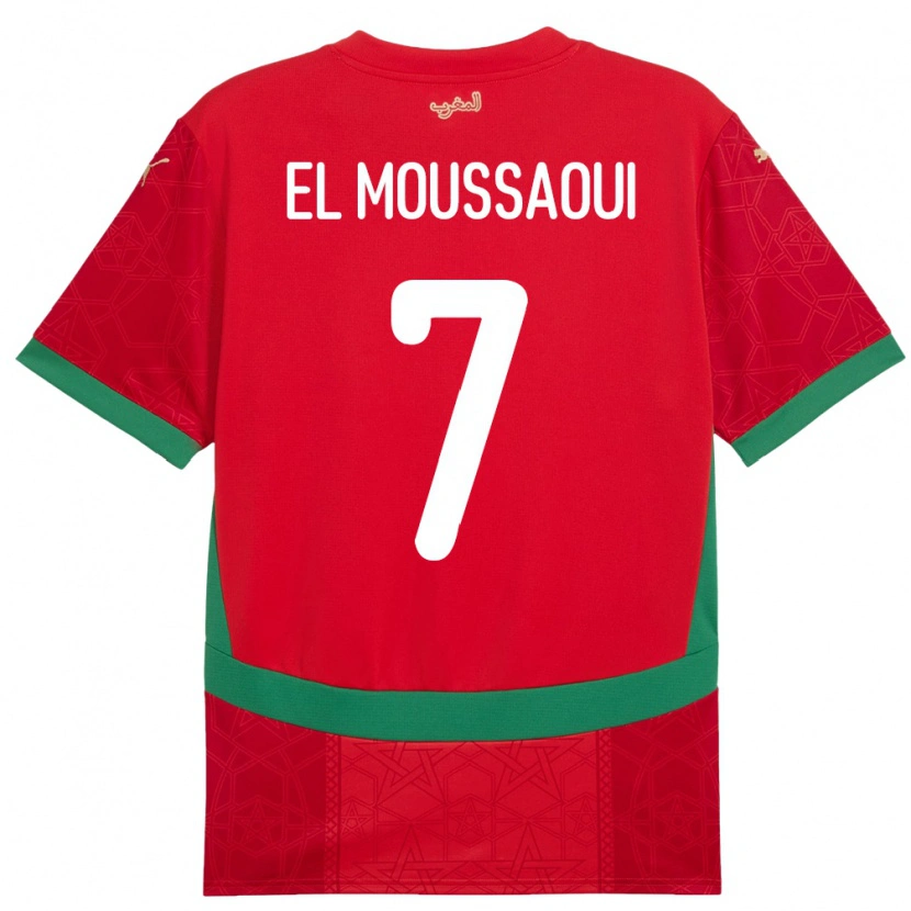Danxen Herren Marokko Hamza El Moussaoui #7 Rot Heimtrikot Trikot 24-26 T-Shirt