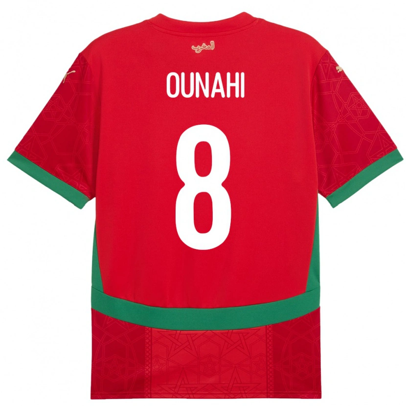 Danxen Herren Marokko Azzeddine Ounahi #8 Rot Heimtrikot Trikot 24-26 T-Shirt