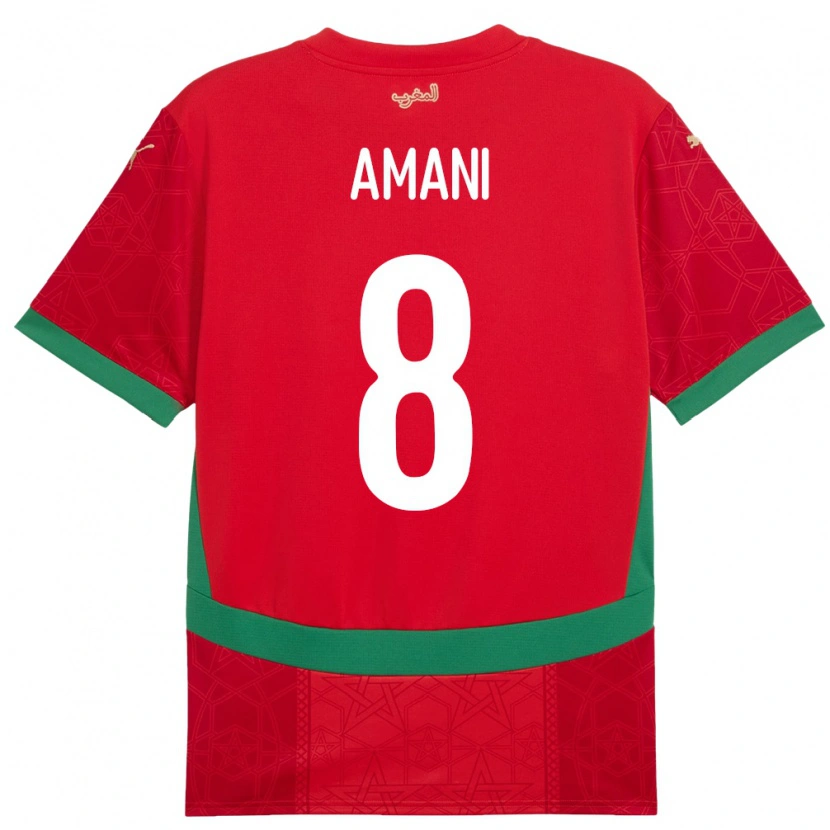 Danxen Herren Marokko Salma Amani #8 Rot Heimtrikot Trikot 24-26 T-Shirt