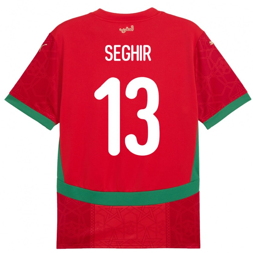 Danxen Herren Marokko Sabah Seghir #13 Rot Heimtrikot Trikot 24-26 T-Shirt