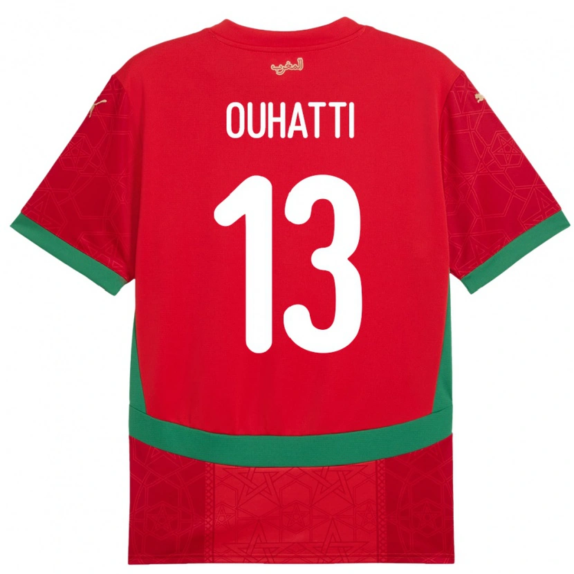 Danxen Herren Marokko Aymane Ouhatti #13 Rot Heimtrikot Trikot 24-26 T-Shirt